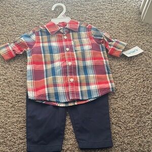 Carter's Red and Blue Button Down Shirt